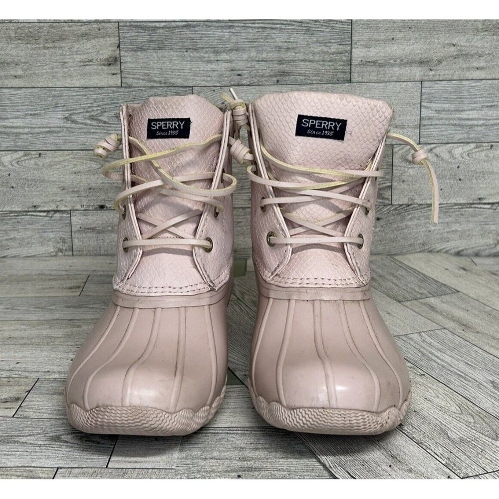 Sperry Girls Saltwater Duck‎ Boots, Blush, Big Kids 3M Pink Side Zipper Rubber